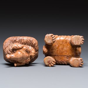 Boîte à encens en pierre à savon sculptée en forme de luduan, Chine, Qianlong/Jiaqing — photo 7