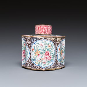 Boîte à thé couverte en émaux de Canton, Chine, Yongzheng/Qianlong — photo 2