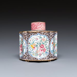 Boîte à thé couverte en émaux de Canton, Chine, Yongzheng/Qianlong — photo 4