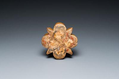 Boîte couverte en bois cintré polychromé, probablement Sienne, Italie, 14/15ème