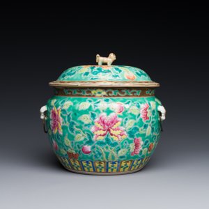 Bol couvert de type 'kamcheng' en porcelaine de Chine famille rose pour le marché Straits ou Peranakan, 19ème — photo 3