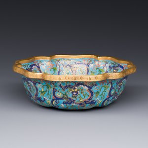Bol de forme floral en émaux cloisonnés à décor de dragons, Chine, Qianlong — photo 2