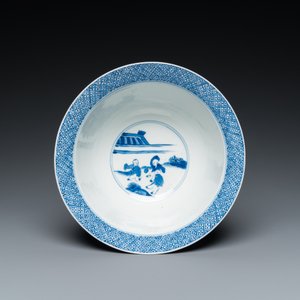 Bol en porcelaine de Chine en bleu et blanc à décor narratif, marque et époque de Kangxi — photo 6