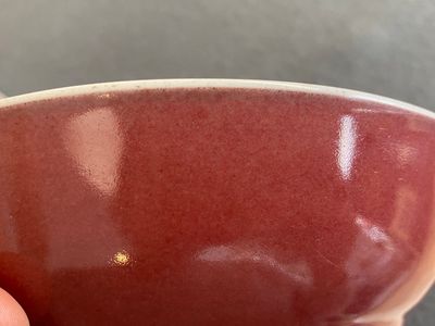 Bol en porcelaine de Chine en rouge monochrome dit 'foie de mulet', marque et époque de Qianlong — photo 11