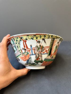 Bol en porcelaine de Chine famille verte à décor narratif, 19ème — photo 2