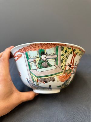 Bol en porcelaine de Chine famille verte à décor narratif, 19ème — photo 3
