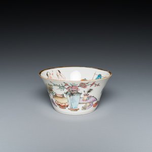 Bol en porcelaine de Chine qianjiang cai à sujet érotique, 19ème — photo 1