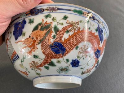 Bol en porcelaine de Chine wucai à décor de dragons, marque minyao et époque de Daoguang — photo 6