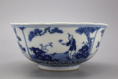 Bol très fin en porcelaine de Chine, bleu et blanc, 19e