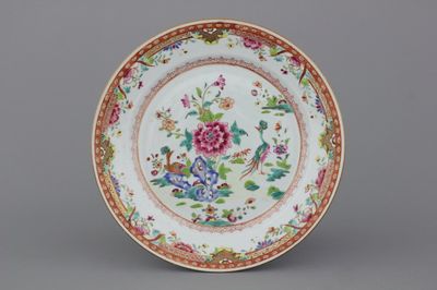 Bord in Chinees porselein, famille rose, 18e eeuw