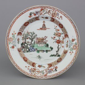 Bord in Chinees porselein, Kakiemon stijl, Qianlong, 18e eeuw — foto 1