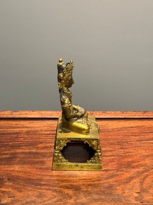 Bouddha Amitayus en bronze doré, Sino-Tibet, Qianlong — photo 4