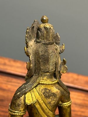 Bouddha Amitayus en bronze doré, Sino-Tibet, Qianlong — photo 8