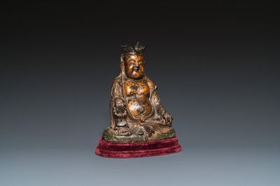 Bouddha couronné en bronze doré, Chine, Ming