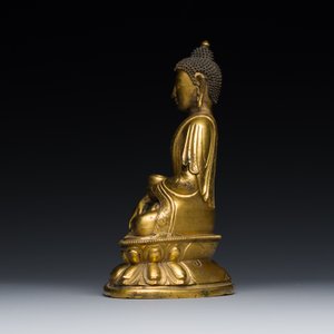 Bouddha de Médecine ou Bhaishajyaguru en bronze doré, Sino-Tibet, 16ème — photo 2