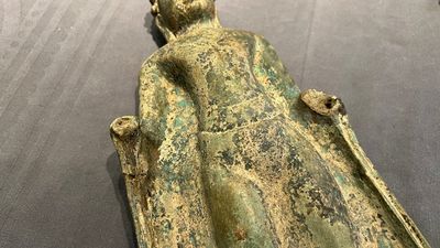 Bouddha de style Dvaravati en bronze, Thaïlande, probablement 7/8ème — photo 3