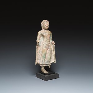 Bouddha de style Dvaravati en bronze, Thaïlande, probablement 7/8ème — photo 1
