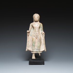Bouddha de style Dvaravati en bronze, Thaïlande, probablement 7/8ème — photo 2