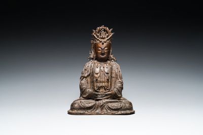 Bouddha en bronze doré, Chine, Ming