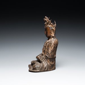 Bouddha en bronze doré, Chine, Ming — photo 5
