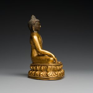 Bouddha en bronze doré, Sino-Tibet, 18ème — photo 4