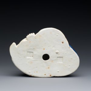 Bouddha en porcelaine de Chine en bleu et blanc, marque de You Lin Ji Zao 游林記造, République — photo 8