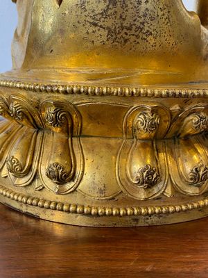 Bouddha Shakyamuni en bronze doré, Chine, probablement Ming — photo 14