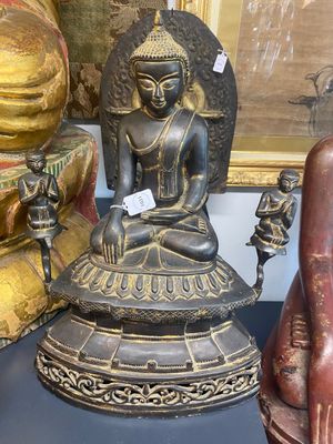 Bouddha Shan en bronze avec traces de dorure, Birmanie, 16/17ème — photo 1