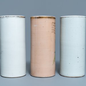 B:Three Chinese qianjiang cai hat stands, 19/20th C. — photo 3