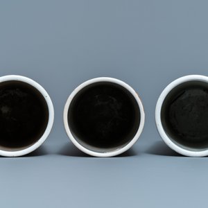 B:Three Chinese qianjiang cai hat stands, 19/20th C. — photo 5