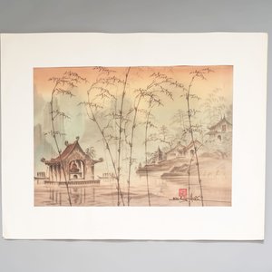 Bui Huy Hieu (1937-2006): 'Chua Thay' and 'Qua Rung Phong Lan', ink and colour on silk, 20th C. — foto 2