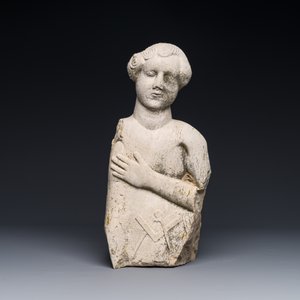 Buste d'homme maçonnique en pierre sculptée, probablement France, 18ème — photo 2