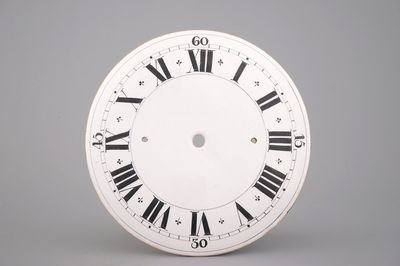 Cadran rare d'une pendule en Delft, Angleterre, 18e