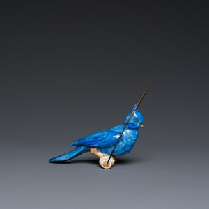 Cage à oiseaux en cuivre avec un oiseau en porcelaine à l'intérieur, Flandres ou Pays-Bas, 18ème et 19ème — photo 7