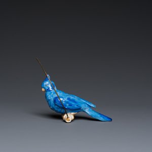 Cage à oiseaux en cuivre avec un oiseau en porcelaine à l'intérieur, Flandres ou Pays-Bas, 18ème et 19ème — photo 9