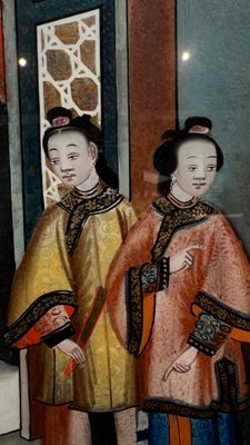 Canton school: A pair of reverse glass paintings in original frames — photo 20