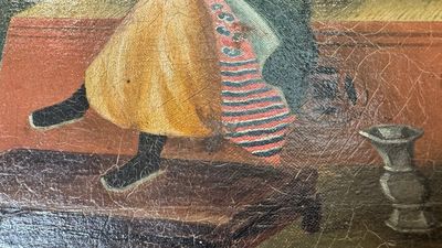 Canton school, workshop of Lamqua: 'Portrait of a Pipe Smoker', oil on canvas, 19th C. — photo 7