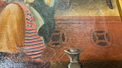 Canton school, workshop of Lamqua: 'Portrait of a Pipe Smoker', oil on canvas, 19th C. — photo 8