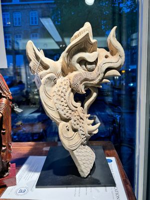 Carreau architectural en terre cuite en forme de tête de dragon, Song/Jin — photo 2