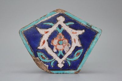 Carreau pentagonal, cuerda seca, Timouride, Iran, 15e