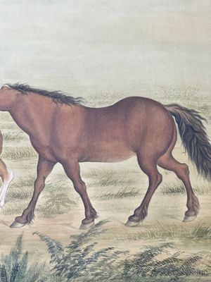 Chang Zenhao 常曾灏: 'Horses', ink and colour on silk, dated 1952 — 照片 5
