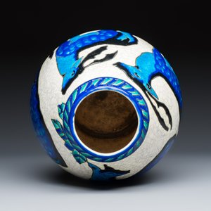 Charles Catteau for Boch Kéramis: An Art Deco crackle-glazed earthenware 'Deer' vase — photo 6