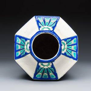 Charles Catteau for Boch Kéramis: An Art Deco crackle-glazed earthenware vase with geometric design — photo 6