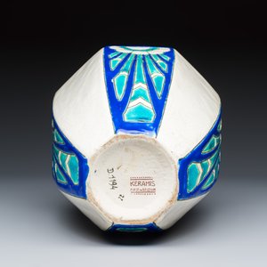 Charles Catteau for Boch Kéramis: An Art Deco crackle-glazed earthenware vase with geometric design — photo 7