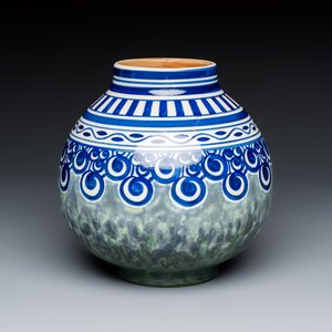 Charles Catteau for Boch Kéramis: An Art Deco stoneware (grès) vase with geometric design — photo 1