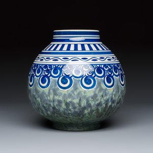 Charles Catteau for Boch Kéramis: An Art Deco stoneware (grès) vase with geometric design — photo 5