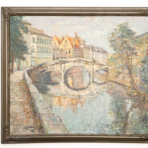 Charles Verbrugghe (1877-1974), A view on the Augustijnenbrug in Bruges, oil on panel — photo 2