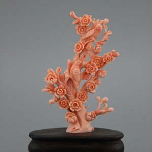 Chinees bloedkoralen groepje met bloemen en vogels, 19/20e — foto 1