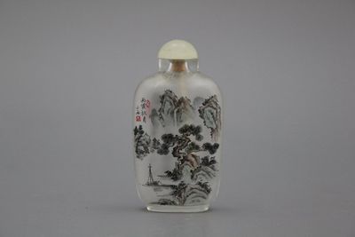 Chinees snuifflesje, achter-glasschildering, 20e