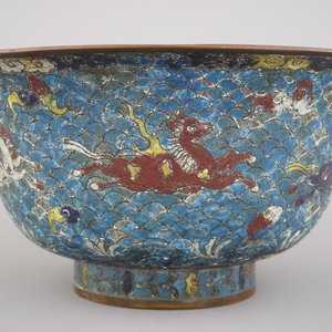 Chinese cloisonné kom "Horses of Mu Wang", Ming-dynastie — foto 12
